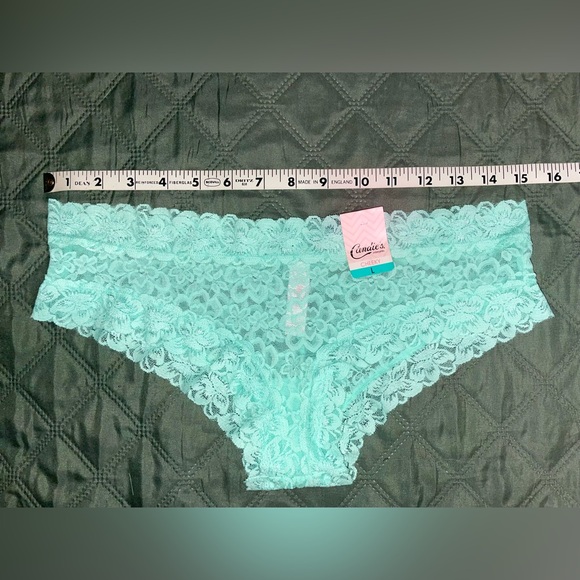 CANDIE'S Mint Lace Cheeky Panty, sz L, with matching Strapless Bandeau Bra, NWT - Picture 5 of 13